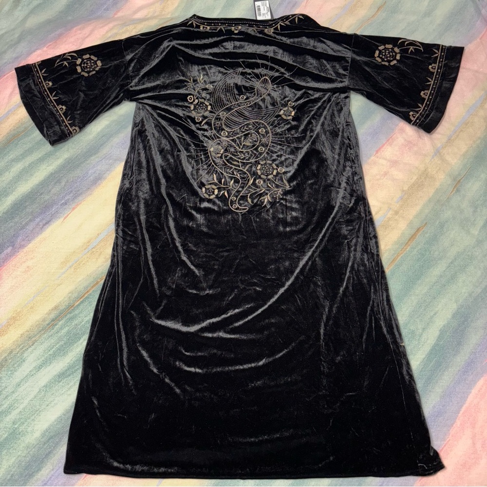 NWT Disturbia Kobra Velvet Snake Embroidered Longline Kimono size M - Picture 8 of 9